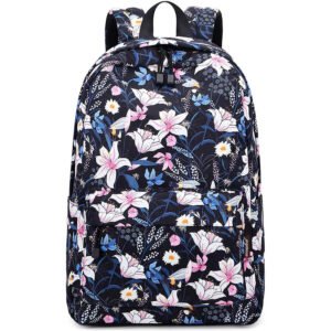 Aulandi Waterproof Bookbag for Girl Women Backpack Purse Fashion Backpack for Teen Pink Flower