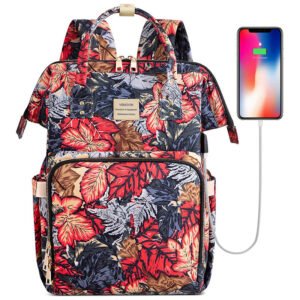 Laptop Backpack 15.6 Inch Wide Open Computer Backpack Travel Business Laptop Backpack College School Backpack Laptop Bag with USB Charging Port for Women Girls(Flower4)