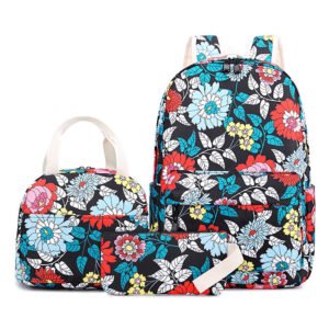 2021 Aulandi Lightweight Water Resistant Backpacks for Teen Girls School Backpack with Lunch Bag